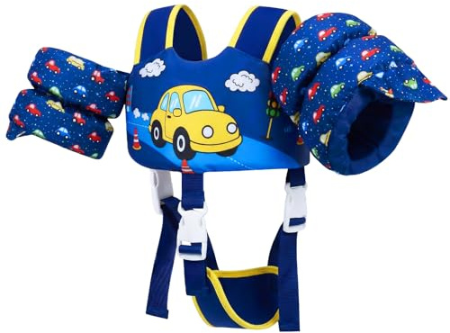 Gogokids Giubbotto di salvataggio per bambini con braccialetti galleggianti, aiuto per il nuoto per bambini con cinghie regolabili (11-30 kg, 1-6 anni), certificato EN13138-1 per lezioni di nuoto |