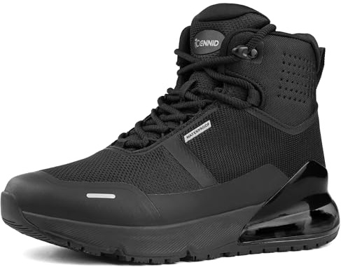 CENNID Women's Waterproof Work Hiking Boots Non-Slip Tactical Boots Outdoor Combat Ankle Boots All Day Comfortable Trekking Motorcycle Service, Black 9