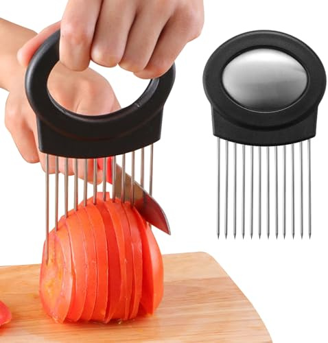 Supporto per cipolle da tagliare, da cucina lavabili in lavastoviglie, supporto per fette di cipolla con più forchette, per cucina, casa, hotel, all'aperto, campeggio, picnic