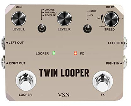 Twin Looper Station Electric Guitar Effect Pedal Loop Station for Guitarists Golden