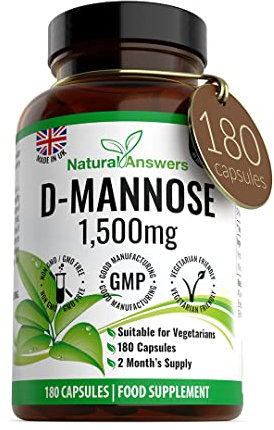 D-Mannose 180 Capsules - Max Strength 1500mg per Serving - Precision DMannose - Vegetarian Capsules not Tablets or Pills, Made in The UK (180 Count (Pack of 1))