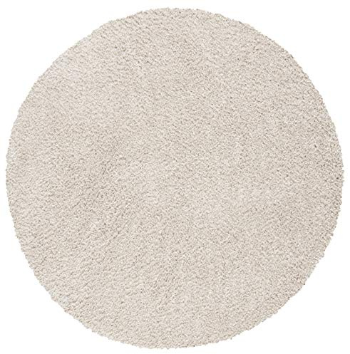 Safavieh Tapis Shag pour Salon, Salle à Manger, Chambre à Coucher - August Shag Collection, Tapis à Poil Court, Beige, 122 X 122 cm