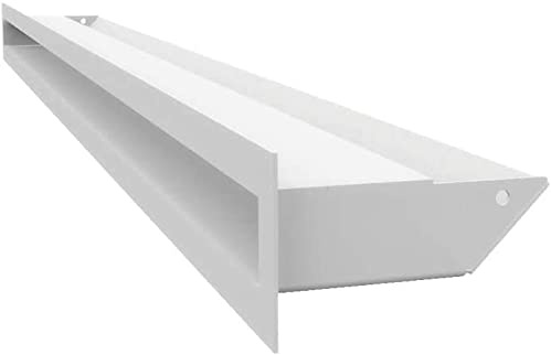 Grille de Ventilation KRATKI AIR | Grille d'air Chaud 6 x 100 cm | Blanc | Grille d'extraction pour Ventilation de cheminée | Prise d'air à Un Angle de 45 degrés | résistant à la surchauffe