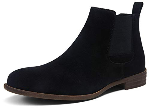 Jousen Men's Chelsea Boots Lightweight Casual Chukka Ankle Boots Classic Elastic Dress Boots For Men (AMY650A Black Suede 11)