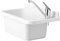 Negrari Lavandino Pilozzo a Muro in Resina, Resistente agli acidi di uso comune, Resistente all'umidità, Kit di scarico incluso, Interno e Esterno, L59 x P34 x H21 cm, Bianco