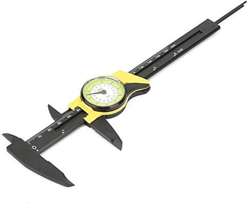 GOTOTOP Calibro Micrometrico in Acciaio Inossidabile, Calibro per Orologio Digitale 0-150 Mm con Display LCD Precisione 0,1 Mm per Misurazioni Esterne, Interne e della profondità(Giallo (Inglese))