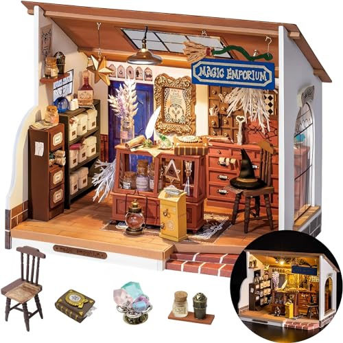Rolife DIY Miniature House Magisches Imperium Miniatur Haus Bausatz Selber Bauen mit LED Licht 3D Holzpuzzle Modellbausatz Diorama Modellbau Bastelset für Erwachsene Frauen DG155