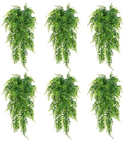 MengQiLe Piante Finte da Esterno, 6 Pezzi Artificiali da Interno, 90cm Piante Cadenti Artificiali da Interno Esterno, Finte Piante da Appendere per Casa, Balconi, Soggiorno, Parete