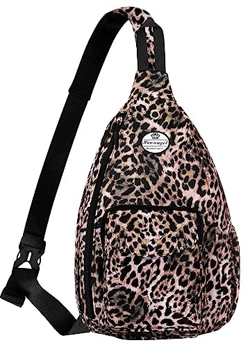 HUA ANGEL Sac Poitrine Homme Femme ave Bandoulière & Multi Poches Léger Petit Sac de Sport en Nylon Sac Bandoulière à Dos Anti-vol pour Voyage Travail Cyclisme Moto Running Gym Pickleball