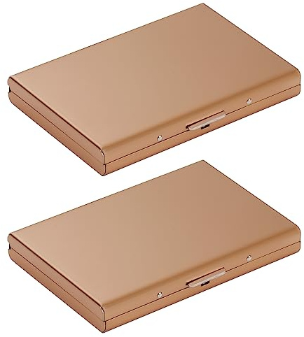 Vicloon 2pcs Porte-Carte de Crédit Visite Métallique avec la Technologie de Blocage RFID,Cool Etui de Carte de Visite Slim Métal - 6 Slots pour Vos Cartes de Crédit