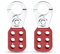 Bwintech 2 Pcs Moraillon de consignation en acier à mâchoires rouges Moraillon de consignation pour cadenas, avec 6 trous d'interverrouillage
