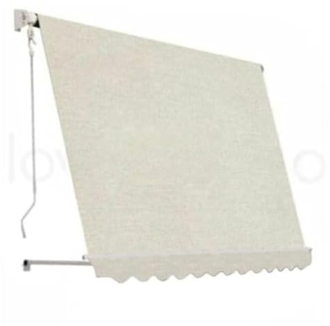 CILVANI TENDA DA SOLE A CADUTA CON MANTOVANA SENZA CASSONETTO 300X250 250X250 100X250 BRACCI REGOLABILI TESSUTO IMPERMEABILE (250X250 BEIGE)