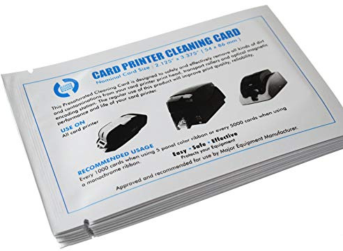 UBICON Card Reader Cleaning Card - Pre-Saturated with 99.9% IPA, Effective Dirt and Oil Remover, Compatible with ATM, POS, Swipe and Smart Card Readers - 2.125 x 3.375 Inches (10)