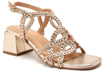 Gioseppo| Sandalias con tacón CRESCENT| Tacón 5,5 cm| Tacones cierre hebilla piel Mujer||Platino|Talla 35