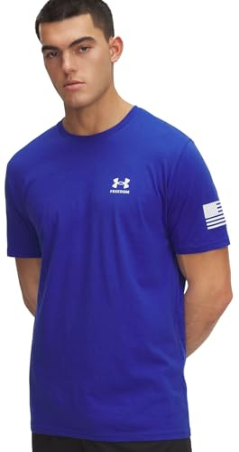 Under Armour Men's Freedom Flag Short Sleeve T Shirt, 400 Blue, LG