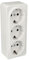 Jandei - Mecanismo Superficie Policarbonato Blanco, 16A 250V (Triple Enchufe Schuko)