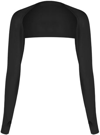 Grevosea 1 Stück Kühlende Armmanschette Uv Schutz Bolero Armstulpen Eisseide für Damen,Bequem und Atmungsaktiv,UV-Schutz,Kühlerer Damen Sonnenschutz(Schwarz)