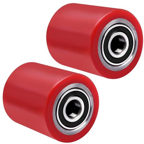 2 Stück Hubwagen Rolle Polyurethan 82 x 100 mm, mit Kugellager Rollen für Hubwagen Ersatzrollen Laufrolle | Achse 20 mm | Durchmesser 82 mm | Breite 100 mm | Maximale Belastung: 700 KG