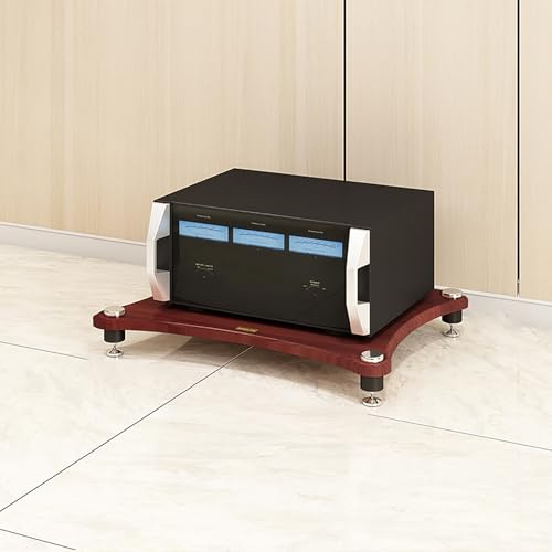 Estante de audio para juegos de nogal, soporte de almacenamiento de medios que ahorra espacio, fácil montaje, diseño de pie para sala de estar y estudio de grabación, compacto, 60 x 48 x 10 cm