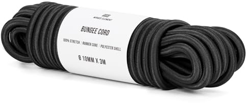 Manco Element Gummirep 10mm x 3m Expanderrep Elastisk Sladd Gummisnöre - Svart