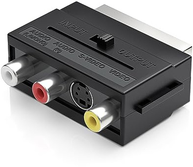 VTOP HermesLink SCART | Adaptateur SCART vers RCA Composite Bidirectionnel – Convertisseur Audio/Vidéo RCA + S-Video pour DVD, TV, Console Rétro, Décodeur TV