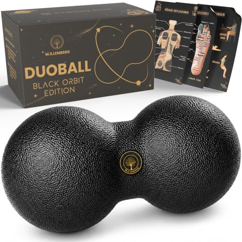 M.S.Lemberg Duoball - Bola de masaje para automasaje – espalda, cuello, hombros, columna vertebral y piernas – Bola de masaje Twin Peanut Duo Ball Fascia Roller – Doble bola pequeña 8 cm – Edición