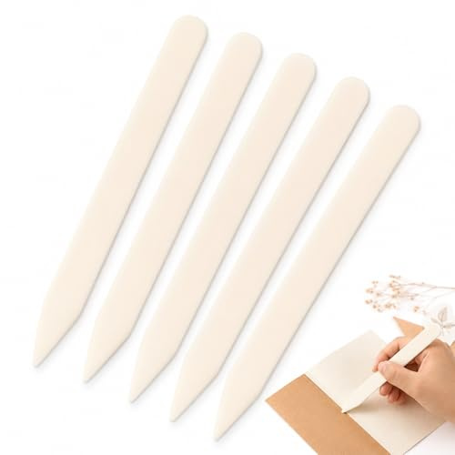 5 Pack Plastic Bone Folder – 8 Inch Scoring Folding Creasing Tool for Paper Crafting, Scrapbooking, Book Binding, Leather Crafts & Card Making