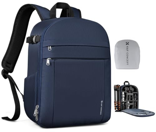 K&F CONCEPT Camera Backpacks for Photographers Travel Bag for Tripod Camera Lence Accessory with Laptop Compartment and Rain Cover