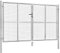 Festnight Gartentor Gartentür Hoftor Zaun Zauntür Maschendraht Zaun mit 3 Passenden Schlüsseln Verzinkter Stahl 306 x 200 cm Silbern