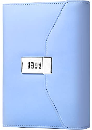 CAGIE Diary with Lock for Women, Full Wrap-around Privacy Journal Gifts for Girls, 120 GMS 224 Pages Thick Lined Notebook with Lock, 5.9 x 7.9 Inch