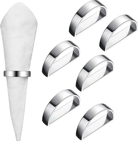 SYZOW 6 Stück Serviettenringe Silber ServiettenschnallenSilber Strass Serviettenschnallen Serviettenringe für Tischdekoration, Hochzeit, Abendessen, Party, DIY Serviettenringe Weihnachten