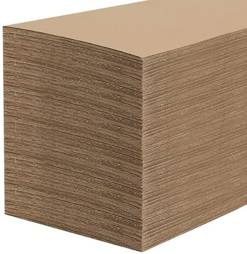 MUKLEI 100 Pack 12 x 9 Inch Corrugated Cardboard Sheets, 2mm Thick Corrugated Cardboard Filler Inserts Flat Kraft Cardboard Sheets For Shipping, Mailing, Crafts