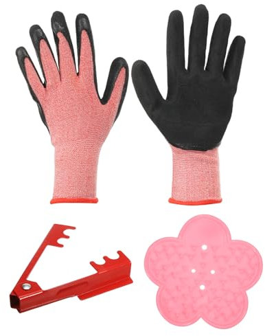 PATIKIL Kit de Quita Espinas de Hojas de Rosa, Juego de 3 Piezas de Herramientas para Quitar Espinas de Rosas Y Deshojar, Y Guantes de Jardinería para Arreglos Florales
