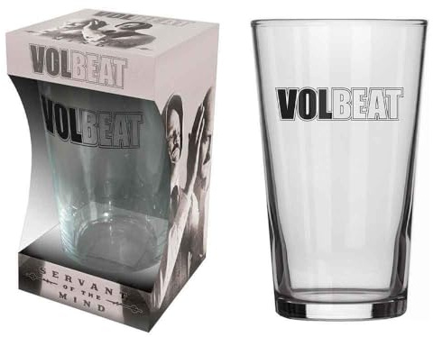 Volbeat Beer Glass Servant of The Mind Band Logo Official Boxed One Size