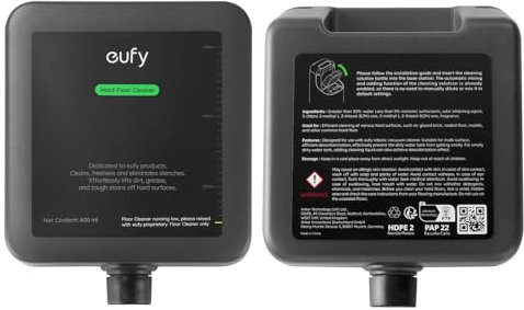 eufy Hard Floor Cleaner for Robot Vacuum Omni S1 and S1 Pro, Safe and Gentle for Hand, Automatically Mix without Manual Dilution, 600ml