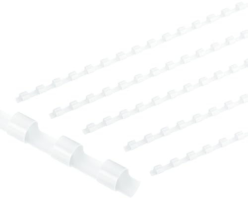 PATIKIL 6mm (1/4) Plastic Binding Combs, 50 Pcs 21 Rings Comb Binding Spines 20 Sheet Capacity Letter Size for Binding Paper Sheets, White