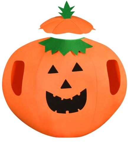 AYBUY Disfraz de Calabaza Adulto para Halloween, Traje de Disfraz con Sombrero, Fiesta de Disfraces para Halloween, Carnaval, Cosplay