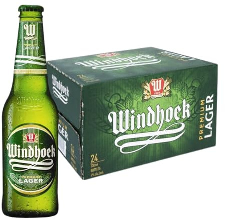Windhoek Premium South African Lager | Beer bottles | 330ml (Pack of 24)