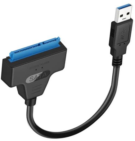 PKOUVOO Cavo dati da SATA to USB Convertitore e Cavo Esterno USB 3.0 a SATA Compatibile per HDD e SSD da 2,5 Supporto UASP SATA III, sistemi operativi Windows, Mac e Linux ECC