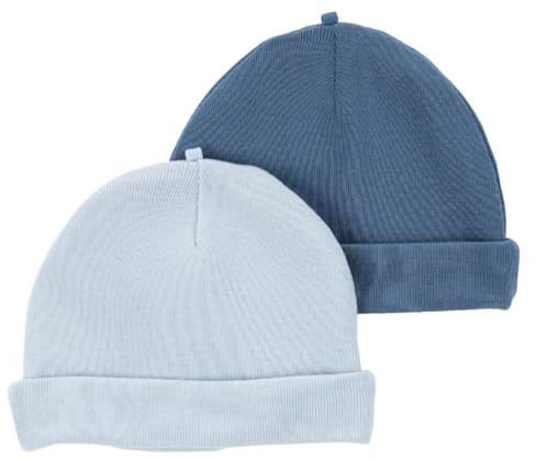 Carter's Baby 2-Pack Caps, Soft Blue, 0-3 Months