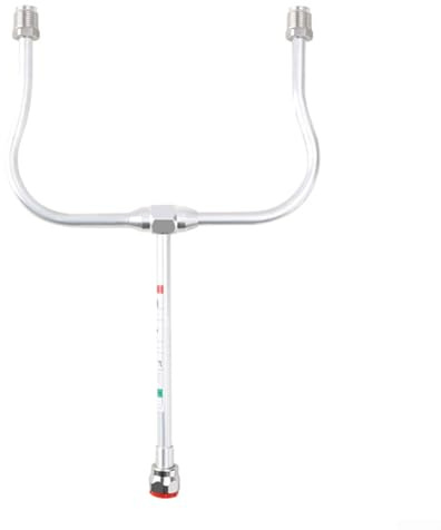 Asta di prolunga per barra spray con doppio ugello e supporto regolabile, struttura in acciaio inossidabile con sistema di connessione resistente alle perdite (A)