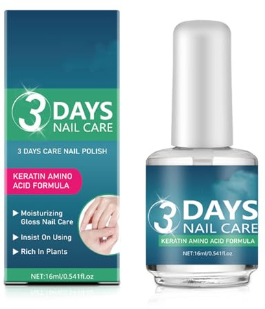 3 Days Nail Care - Nail Hardener & Nail Strengthener - Nail Care Oil with Keratin Amino Acid Formula - Nail Strengthener for Weak and Damaged Nails - Daily Strengthening Nourishment TN-nailpolish-16ml