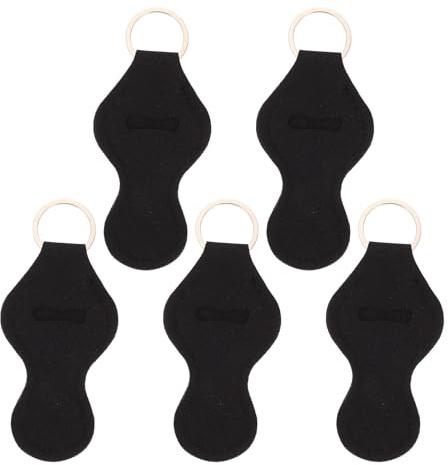 TOYZFRIENDY Lot de 5 Porte-Clés en Néoprène Noir pour Rouge à Lèvres Housse de Protection Légère et Solide Accessoire Pratique pour Rangement de Rouge à Lèvres pour Maison Bureau et