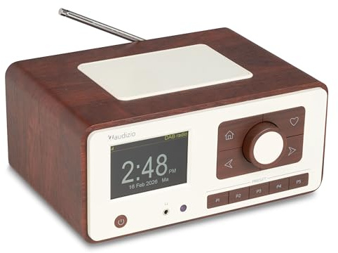 Audizio Dozza - Radio Dab+/FM Bluetooth y WiFi 40W Acabado Madera Oscura