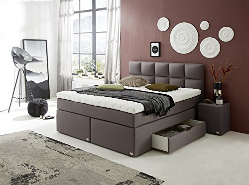 WELCON Boxspringbett Rockstar 160 x 200 Schubladen im Bettkasten, über 50 Farben, Taschenfederkernmatratze über 1000 Federn 9cm Topper H1 H2 H3 H4 H5 rechts und Links kombinierbar