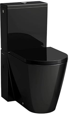 LAUFEN Kartell Stand-WC für Spülkasten, Tiefspüler, ohne Spülrand, 370x660x430mm, H8243370200001, Farbe: Schwarz glänzend