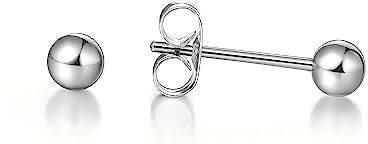 Limerencia G23 Titan örhängen, Glänsande Zirkonia Hälsopiercing örhängen Piercing Smycken för Kvinnor Flickor Tonåringar(Rund kula, 5mm)