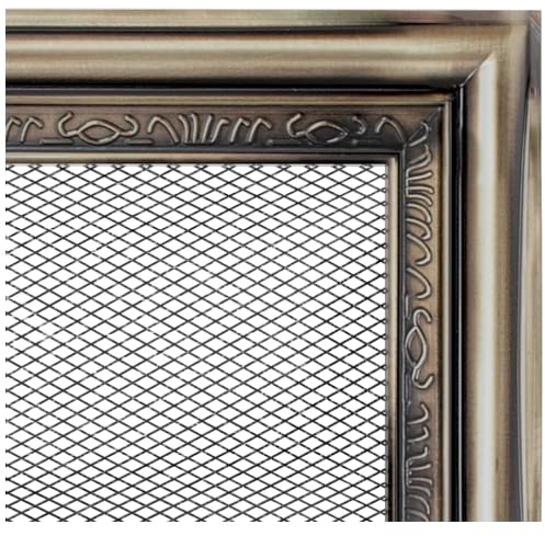 Kratki Ventilation Grille Decorative Grille for Fireplaces Decorated with White Letters for Modern Interiors Powder-Coated Stainless Steel Lightweight 27.5 x 15.2 x 4.5 cm Gold Rustic