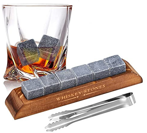 Papa Männer Geschenke Whiskey Steine Set, Geschenke Fur Männer, Vatertagsgeschenk Ideen,Kühlsteine mit speziellem Aufbewahrungsbeutel, Natürliche Wiederverwendbare Eiswürfel als tolles Geschenk…