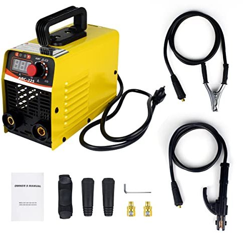Welding Machine, 225A Mini Portable MMA Arc Welder 110V, Stick Welder with Ground Clamp Welding Tools, IGBT Inverter Welder with LCD Display and Hot Start Arc Force Anti-Stick